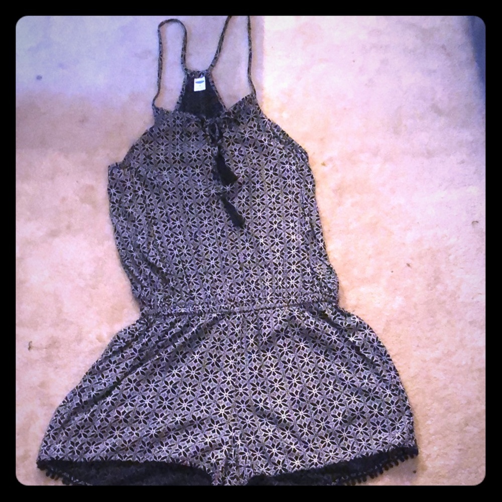 Black and white print Romper